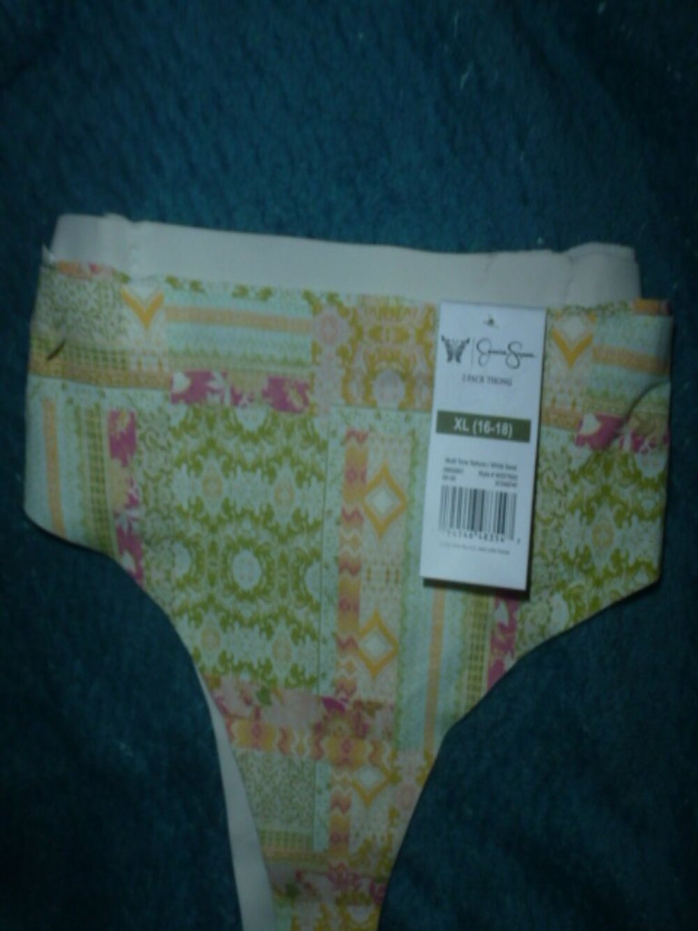 Jessica Simpson Sexy Thong 2-Pack • NEW • XL 16–18 • White/Sand